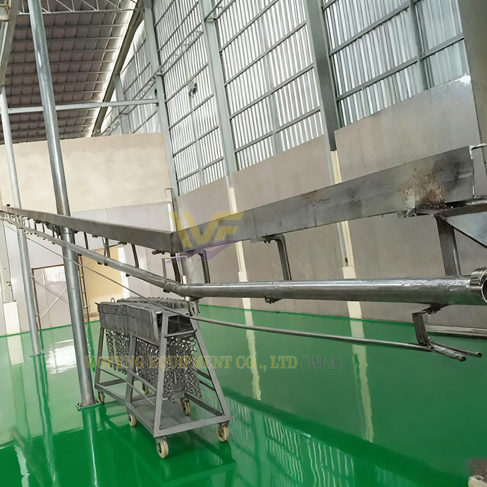 Complete Slaughter Line Empty Hooks Return Butcher Plant